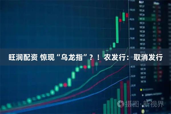 旺润配资 惊现“乌龙指”？！农发行：取消发行